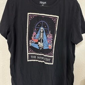 Black Graphic Tee with Skeleton Design Torrid